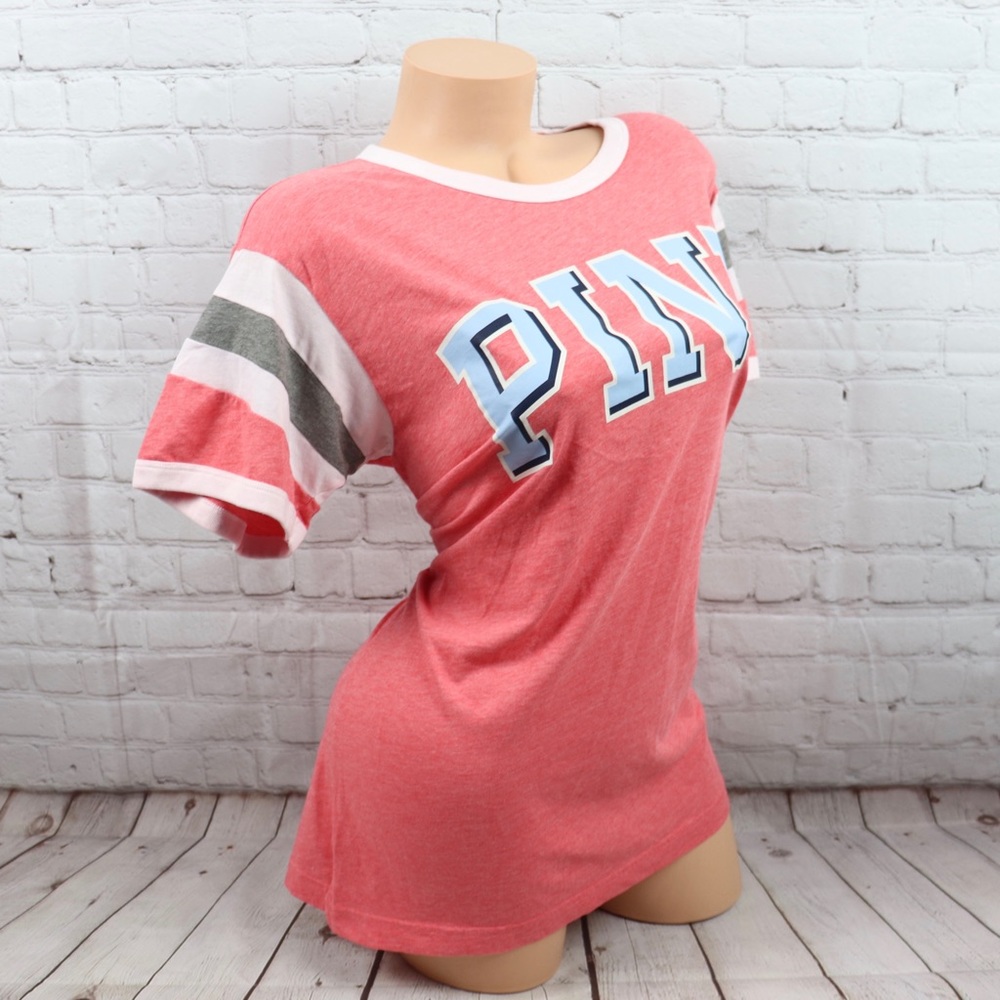 VS PINK Logo Print Short Sleeve Tee Shirt - Picture 3 of 7